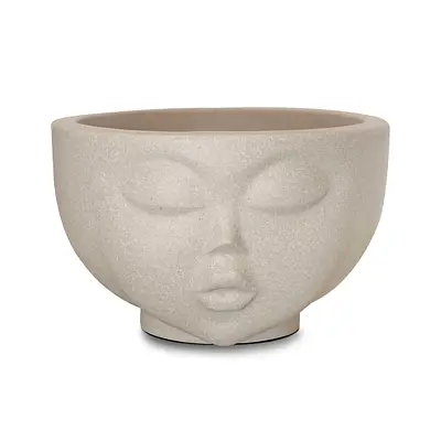Vaso Faces Menina Nutriplan Cor Cimento