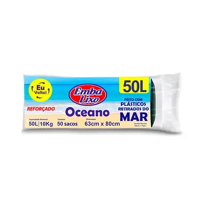 Saco de Lixo Embalixo Oceano Preto - 30L