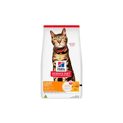 Ração Hill's Science Diet Light com baixas calorias para Gatos Adultos Sabor Frango