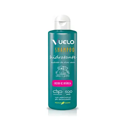 Shampoo Vuelo Hidratante Cheiro de Infância para Cães e Gatos 500ml