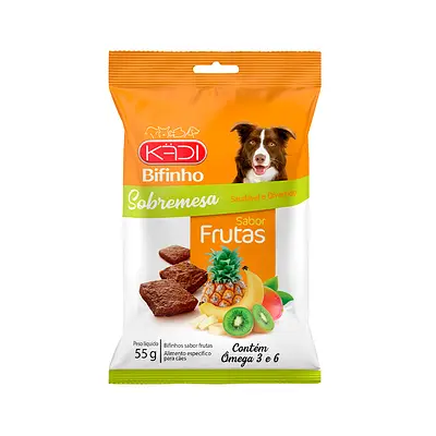 Snack Kadi Sobremesa Bifinho Sabor Frutas para Cães 55 g