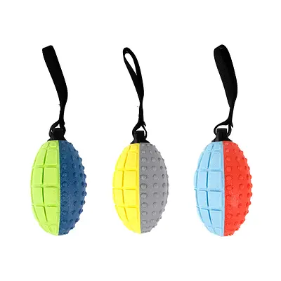 Briquedo Napi Mordedor Bola Oval TPR com Puxador - Cores Sortidas