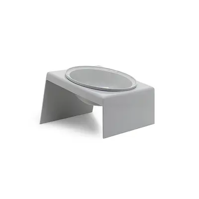 Comedouro ou Bebedouro Furacão Pet Com Suporte Cinza