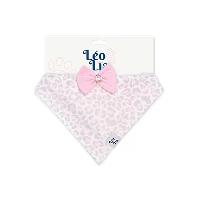 Bandana Leo e Lia Onça Rosa para Cães e Gatos