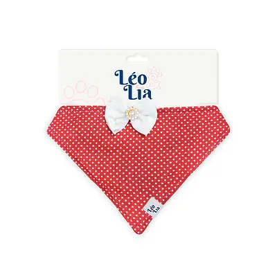 Bandana Leo e Lia Poá Bordo para Cães e Gatos