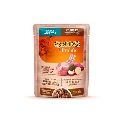 Ração Úmida Special Cat Ultralife Cordeiro com Batata-Doce para Gatos Adultos 85 g