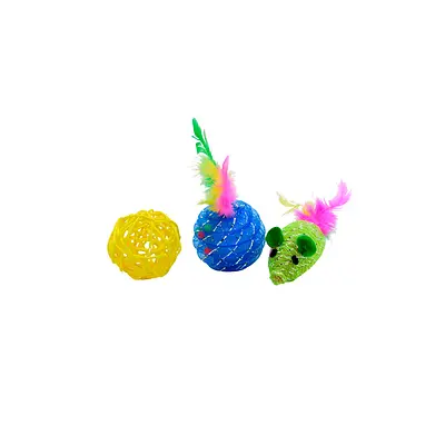 Kit Brinquedo Jumpet Para Gatos com 3 unidades - Cores Sortidas