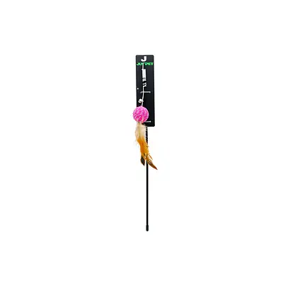 Brinquedo Jumpet Varinha com Peteca Rosa Para Gatos