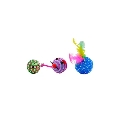 Brinquedo Jumpet Bolinha Fantasia para Gatos com 3 Unidades - Cores Sortidas