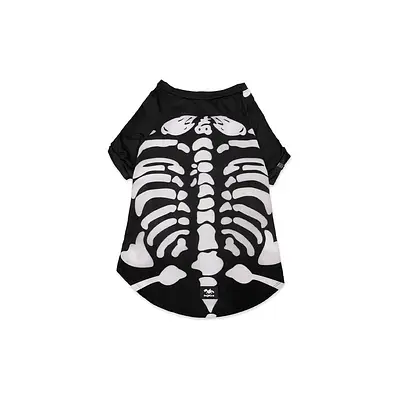 Roupa Dognerd Esqueleto com UV50 Preta para Cães