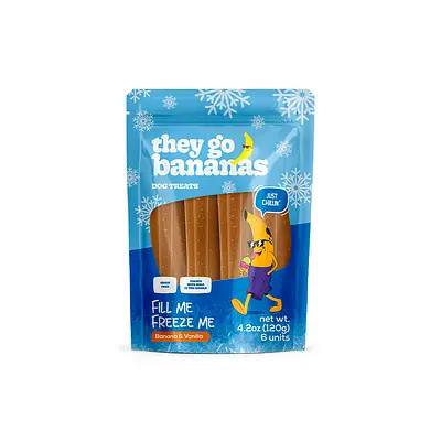 Snack They Go Bananas Fill Me Freeze Me Banana e Baunilha para Cães 120 g