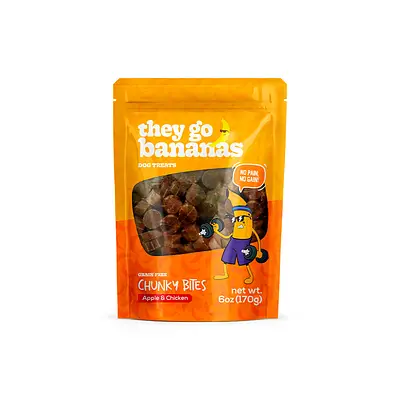 Snack They Go Bananas Chunky Bites Maçã e Frango para Cães 170 g