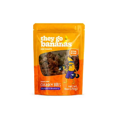 Snack They Go Bananas Chunky Bites Abobora e Blueberry para Cães 170 g