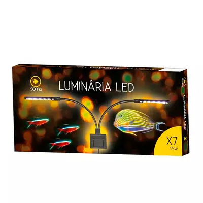 Luminária de LED Soma Preta X7 15W Branco e Azul 220v