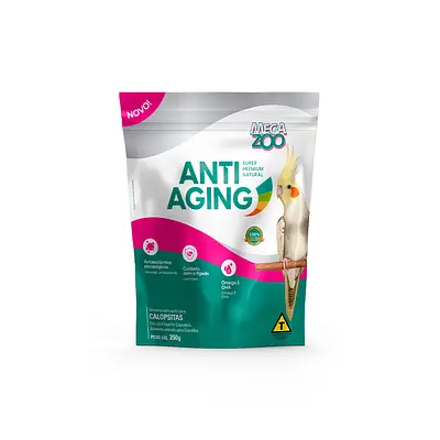 Ração Extrusada Megazoo Prevenção Anti Aging para Calopsitas 350 g
