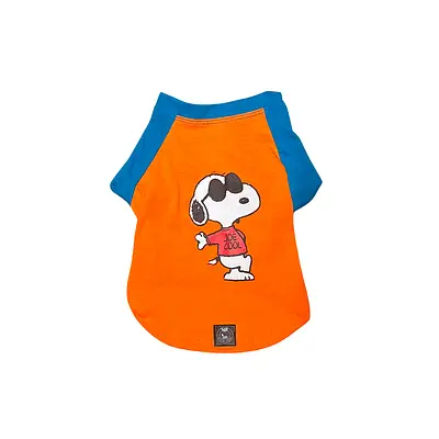 Camiseta Zooz Pets Snoopy Joe Cool Laranja para Cães
