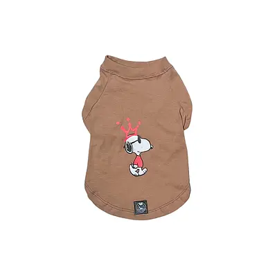 Camiseta Zooz Pets Snoopy King Marrom para Cães