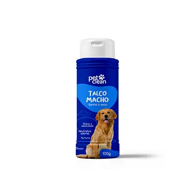 Talco Banho à Seco Pet Clean Macho para Cães 100g