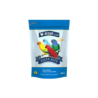Ração Alcon Pássaros Psitacídeos Bits 450g