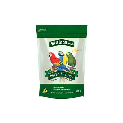 Ração Alcon Pássaros Psitacídeos Sticks 450g