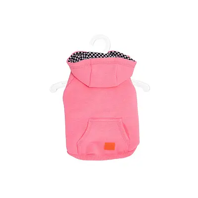 Casaco de Moletom Urban Puppy Com Capuz Pink Fluor para Cães e Gatos Tamanho 26