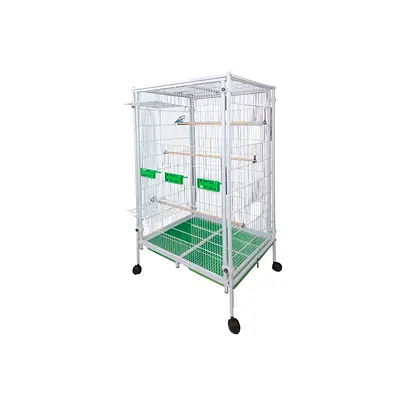 Viveiro Modular Bragança 1 Módulo com Malha de 15 mm Branco e Verde para Calopsitas
