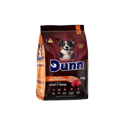 Ração Dunn Sabor Carne e Frango para Cães Adultos Raças Pequenas e Médias