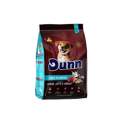 Ração Dunn Sabor Carne, Leite e Cereais para Cães Filhotes