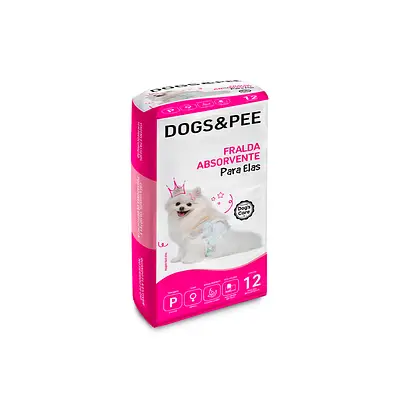 Fralda Descartável Dogs&Pee para Cães Fêmeas 12 Unidades