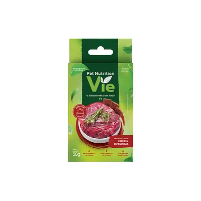 Snack Pet Nutrition Vie Carne e Especiarias para Cães 50 g