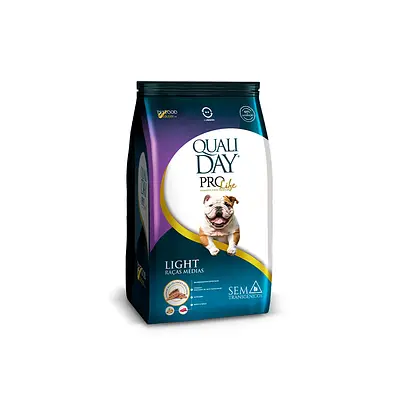 Ração Qualiday Pro Life Light Sabor Frango com Batata Doce para Cães Adultos Raças Médias e Grandes - 2,5kg