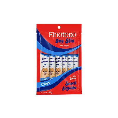 Petisco Cremoso Finotrato Dog Stix Carne para Cães 15 g