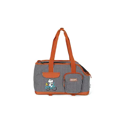 Bolsa de Transporte Up4You Snoopy Listrada Marrom para Cães e Gatos