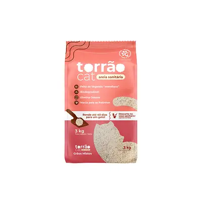 Areia Torrão Cat Grãos Mistos para Gatos 3 kg