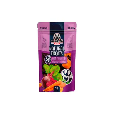 Snack Humaitá Natural para Cães Sabor Carne, Cenoura e Beterraba 60 g