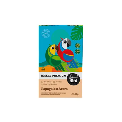 Alimentação Tropical Bird Insect Premium para Papagaios e Araras 400g