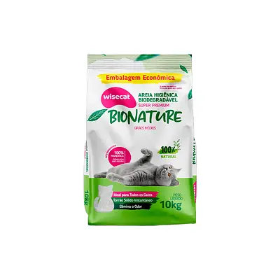 Areia Higiênica Bionature Biodegradável Super Premium para Gatos