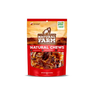 Osso Bites de Orelha Suína Natural Farm para Cães 150 g