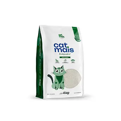 Areia Higiênica Catmais Biodegradável Grãos Médios para Gatos 4 kg