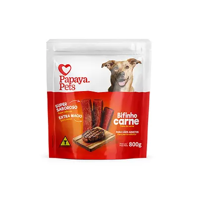 Bifinho Papaya Sabor Carne para Cães