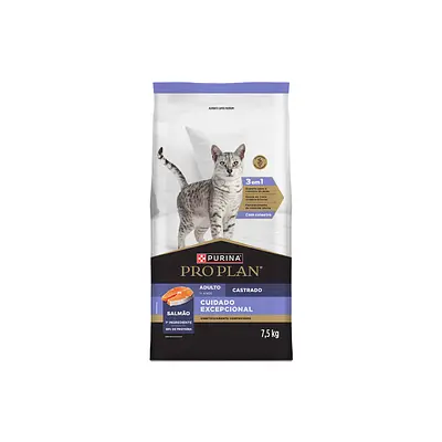 Ração Nestlé Purina Pro Plan Cuidado Excepcional para Gatos Castrados Sabor Salmão
