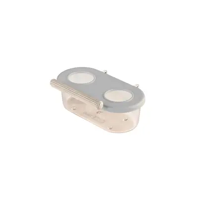 Comedouro 2 Furos InjetFour com Poleiro e Gancho Branco para Pássaros 90 ml