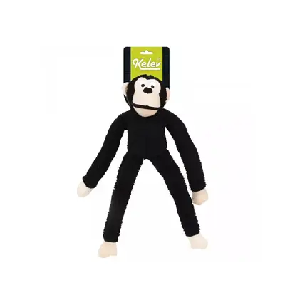 Brinquedo Mordedor Cães Pelúcia Macaco Grande Preto Jambo