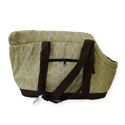Bolsa de Transporte Saks Cães e Gatos Lateral em Poliester Marrom
