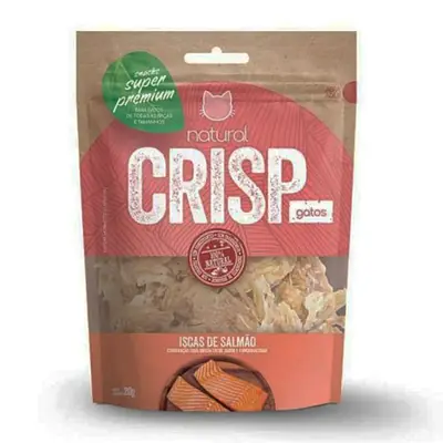 Snack Desidratado Para Gatos Natural Crips Iscas de Salmão 20g