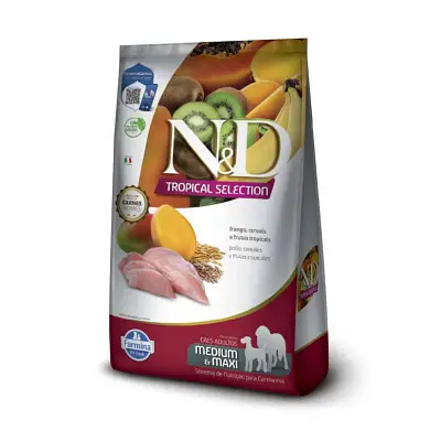 Ração ND Tropical Selection Para Cães Adultos Medium e Maxi Frango 10,1kg