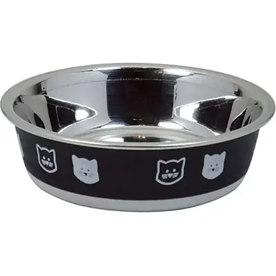 Comedouro Gatos Jambo Inox Fusion Preto