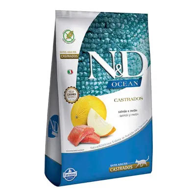 Ração N&D Ocean Gatos Adultos Castrados Salmão e Melão 1,5kg