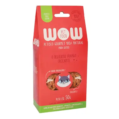 Petisco Para Gatos Wow Gourmet Natural Desidratado 50g