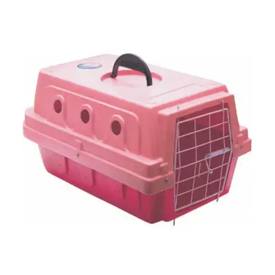 Caixa Transporte Ideal Cães e Gatos Rosa N 3